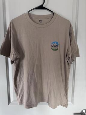 Jeep Brown Outdoor Graphic Print Men's Crew Neck Short Sleeve T-Shirt Sz M